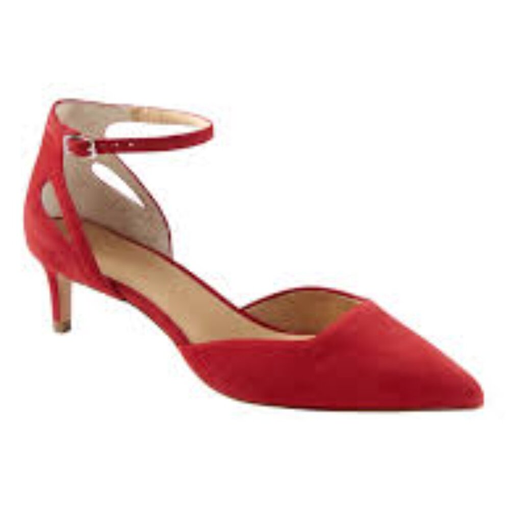 NWT Banana Republic Side Cut Out Kitten Heel - Ruby